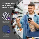 Dog Carrier Sling - Reversible Puppy Carrier Purse with Storage Pocket, Hand-Free Dog Sling Carrier for Carry Small Dogs and Cats, Travel Safety Harness, Dog and Cat Harness(Blue) - Image 8