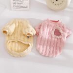 Cute Cat Sweaters Warm Cotton Plush Dog Apparel & Accessories Pink Kitten Turtleneck Sweaters for Indoor Cats and Small Dogs with Pet Laundry Bag (L (8.8-11lbs)) - Image 3