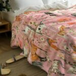 Horse and Flowers Blanket, Gifts for Girls Woman, Super Soft Warm Flannel Horse Throw Blankets, Sofa Office Lightweight Blanket, Cute Animal Horses Print Blanket 50x40 in - Image 4