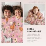 Horse and Flowers Blanket, Gifts for Girls Woman, Super Soft Warm Flannel Horse Throw Blankets, Sofa Office Lightweight Blanket, Cute Animal Horses Print Blanket 50x40 in - Image 6