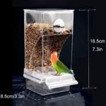 Automatic Bird Feeder,No_Mess Bird Feeder for Cage,Transparent Food Container,Acrylic Parrot Feeder Cage Accessories for Small and Medium Lovebirds Parakeets Canary Cockatiel Finch - Image 3