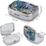 Different Fish Pill Box for Purse Pocket Small Square Pill Case Decorative Medicine Box Travel Medicine Tablet Case Vitamin Organizer Pill Container Holder Unique Gift - Image 3