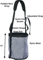 Majestic Ally Horse Feed Bag, Heavy Duty Nylon Mesh Grain Feed Bag, Adjustable Strap with Durable Snap and Elastic Straps, Comfort Neck Pad and Nose Pad- Large (Full, Dark Gray) - Image 4