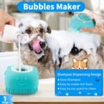 Comotech 3PCS Dog Bath Brush | Dog Shampoo Brush | Dog Scrubber for Bath | Dog Bath Brush Scrubber | Dog Shower/Washing Brush with Adjustable Ring Handle for Short & Long Hair (Blue Blue Blue) - Image 3