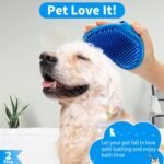 Comotech 3PCS Dog Bath Brush | Dog Shampoo Brush | Dog Scrubber for Bath | Dog Bath Brush Scrubber | Dog Shower/Washing Brush with Adjustable Ring Handle for Short & Long Hair (Blue Blue Blue) - Image 4