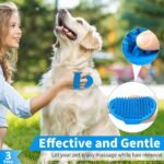 Comotech 3PCS Dog Bath Brush | Dog Shampoo Brush | Dog Scrubber for Bath | Dog Bath Brush Scrubber | Dog Shower/Washing Brush with Adjustable Ring Handle for Short & Long Hair (Blue Blue Blue) - Image 5