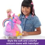 Polly Pocket 2-in-1 Travel Toy, Rainbow Unicorn Salon Styling Head with 2 Micro Dolls & 20+ Accessories - Image 3