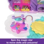 Polly Pocket 2-in-1 Travel Toy, Rainbow Unicorn Salon Styling Head with 2 Micro Dolls & 20+ Accessories - Image 4