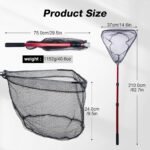 Goture Fishing Folding Landing Net Fishing Nets for Fish with Long Aluminum Handle, Telescoping Pole Handle for Saltwater & Freshwater, Easy Catch & Release, Extending to 70.8/82.7 - Image 3