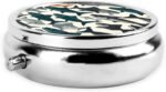 Fish Pill Box 3 Compartment, Small Pill Box for Purse & Pocket, Metal Pill Case with Mirror, Travel Daily Pill Organizer, Portable Medicine Vitamin Holder Unique Gift - Image 5