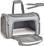 Henkelion Cat, Dog Carrier for Small Medium Cats Puppies up to 15 Lbs, TSA Airline Approved Carrier Soft Sided, Collapsible Travel Puppy Carrier - Grey - Image 10
