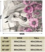 Horse Throw Blanket Ultra Soft Warm Flannel Fleece Horse Flower Blanket Horse Lovers Blankets Lightweight Fuzzy Decor Gifts for Women Men Girls Boys 50"x40" - Image 7