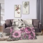 Horse Throw Blanket Ultra Soft Warm Flannel Fleece Horse Flower Blanket Horse Lovers Blankets Lightweight Fuzzy Decor Gifts for Women Men Girls Boys 50"x40" - Image 9