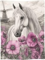 Horse Throw Blanket Ultra Soft Warm Flannel Fleece Horse Flower Blanket Horse Lovers Blankets Lightweight Fuzzy Decor Gifts for Women Men Girls Boys 50"x40" - Image 10
