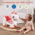 labebe Baby Rocking Horse with Seat Belt,Ride Unicorn Bouncer for Kid 6 Month -3 Years,Stuffed Animal Rocker,Riding Toy for Baby Girls, Nursery Birthday Gift - Image 3