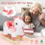 labebe Baby Rocking Horse with Seat Belt,Ride Unicorn Bouncer for Kid 6 Month -3 Years,Stuffed Animal Rocker,Riding Toy for Baby Girls, Nursery Birthday Gift - Image 9