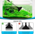 AQQA 4-in-1 Aquarium Cleaning Tools, Multifunctional Aquarium Glass Cleaner Algae Scraper for Glass Aquariums for Aquariums of Various Sizes with Telescopic Handle, 4 Cleaning Heads - Image 7