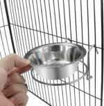 Wontee Pet Bowl Stainless Steel Hanging Food Water Bowls Bird Cage Feeder for Birds, Parrots, Small Sized Dogs and Cats (S) - Image 7
