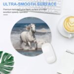 White Horse Running on The Sea Mousepad Round MouseMat for Laptop Small Gaming Mice Pad with Non-Slip Rubber Base Customized Design MicePad Waterproof MiceMat Desk Accessories - Image 5
