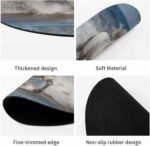 White Horse Running on The Sea Mousepad Round MouseMat for Laptop Small Gaming Mice Pad with Non-Slip Rubber Base Customized Design MicePad Waterproof MiceMat Desk Accessories - Image 8