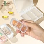 Songaa Weekly Pill Organizer 7 Day, 7 Compartments Pill Organizer Medicine Organizer, Travel Daily Pill Box Organizer Pill Dispenser, Pill Container for Vitamin Fish Oil Supplements (White) - Image 3