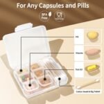 Songaa Weekly Pill Organizer 7 Day, 7 Compartments Pill Organizer Medicine Organizer, Travel Daily Pill Box Organizer Pill Dispenser, Pill Container for Vitamin Fish Oil Supplements (White) - Image 4