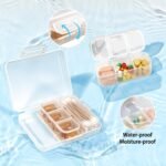 Songaa Weekly Pill Organizer 7 Day, 7 Compartments Pill Organizer Medicine Organizer, Travel Daily Pill Box Organizer Pill Dispenser, Pill Container for Vitamin Fish Oil Supplements (White) - Image 7