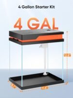 PONDON Fish Tank, 4 Gallon Beta Fish Aquarium with Filter and Light, Glass Beta Fish Tank Startar Kit with Automatic Feeder - Image 7