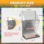 Wall Mount Hay Rack, 19 Gallons Heavy Duty Galvanized Wall Hay Rack, 2 in-1 Goat Hay Feeder with Hook, Livestock Feeder with Adjustable Distance, Hay Feeder for Goats, Sheep, Horse - Image 3