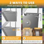 Wall Mount Hay Rack, 19 Gallons Heavy Duty Galvanized Wall Hay Rack, 2 in-1 Goat Hay Feeder with Hook, Livestock Feeder with Adjustable Distance, Hay Feeder for Goats, Sheep, Horse - Image 4