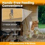 Wall Mount Hay Rack, 19 Gallons Heavy Duty Galvanized Wall Hay Rack, 2 in-1 Goat Hay Feeder with Hook, Livestock Feeder with Adjustable Distance, Hay Feeder for Goats, Sheep, Horse - Image 5