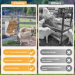 Wall Mount Hay Rack, 19 Gallons Heavy Duty Galvanized Wall Hay Rack, 2 in-1 Goat Hay Feeder with Hook, Livestock Feeder with Adjustable Distance, Hay Feeder for Goats, Sheep, Horse - Image 6