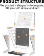 Wall Mount Hay Rack, 19 Gallons Heavy Duty Galvanized Wall Hay Rack, 2 in-1 Goat Hay Feeder with Hook, Livestock Feeder with Adjustable Distance, Hay Feeder for Goats, Sheep, Horse - Image 7