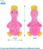 Best Pet Supplies Crinkle Dog Toy for Small, Medium, and Large Breeds, Cute No Stuffing Duck with Soft Squeaker, Fun for Indoor Puppies and Senior Pups, Plush No Mess Chew and Play - Light Pink - Image 5