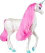 Barbie Dreamtopia Unicorn, Brush 'n Sparkle Interactive Toy with Lights & Sounds, Magical Brush Accessory, White Unicorn with Pink Mane & Light-Up Stars - Image 6