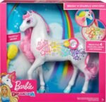Barbie Dreamtopia Unicorn, Brush 'n Sparkle Interactive Toy with Lights & Sounds, Magical Brush Accessory, White Unicorn with Pink Mane & Light-Up Stars - Image 7