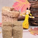 12 Pcs Mini Hay Bales for Crafts, Miniature Hay Bales Small Hay Bales Mini Straw Bales Tiny Hay Bales for Dollhouse Autumn Harvest Decorative Table Craft Display (Cylindrical Style) - Image 6
