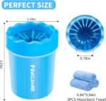 Comotech Dog Paw Cleaner, Portable Dog Paw Washer with 3 Absorbent Towels, Pet Cleaning Silicone Brush for Small Breed Dogs(Blue) - Image 6