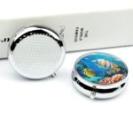 Pill Box Portable Tropical Sea Fish Pill Organizer Travel Pill Case for Pocket Or Purse Medicine Pill Container with Mirror 3 Compartments Daily Medicine Organizer - Image 6