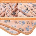 Tatuo 4 Pcs Dog Blanket Pet Puppy Blanket Puppy Teething Toys Paw Print Fleece Blanket for Pet Cat Soft Warm Sleep Mat Guinea Pig Cage Blanket(Small(24 x 16 Inch),White, Coffee, Pink, Purple) - Image 4