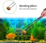 Extra Long Handle Aquarium Tweezers Serving Tongs Feed clamp,2 Pack Stainless Steel Straight and Curved Tweezers Set for Fish Tank Plants Reptile Feeding Tongs（15 Inchs） - Image 7