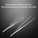 Extra Long Handle Aquarium Tweezers Serving Tongs Feed clamp,2 Pack Stainless Steel Straight and Curved Tweezers Set for Fish Tank Plants Reptile Feeding Tongs（15 Inchs） - Image 9