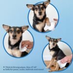 Best Pet Supplies 8" x 9" Pet Grooming Wipes for Dogs & Cats, 100 Pack, Plant-Based Deodorizer for Coats & Dry, Itchy, or Sensitive Skin, Clean Ears, Paws, & Butt - Moisturizing Coconut - Image 4