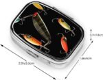 Square Pill Box 2 Compartment Medicine Pill Case Fishing Lure Pill Box for Purse Pocket Waterproof Metal Pill Container Portable Pill Holder Mini Pill Organizer for Travel or Daily - Image 3