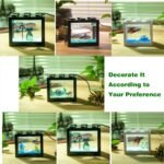 Mini Aquarium Box, Small Betta Fish Multifunctional USB Rechargeable Fish Tank with LED Light Lamp Reptile Feeding Box Building Block Fish Bowl Home Decor LED Light Feeding Box(Black) - Image 3