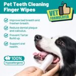 Dog Dental Care Wipes - Cat & Dog Teeth Cleaning Finger Wipes - Dog Tooth Brushing Kit Dental Wipes - Reduces Plaque & Freshens Breath (50 Pcs) - Image 3