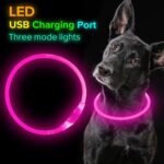 Led Dog Collar, BSEEN USB Rechargeable Flash Dog Necklace Light, Pet Safety Collar Makes Your Beloved Dogs Be Seen at Night for Small Medium Large Dogs(Pink) - Image 8