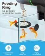 Automatic Fish Feeder for Aquarium, Fish Feeder Automatic Dispenser with Feeding Ring, Moisture-Proof Auto Fish Feeder with Timer, Fish Food Vacation Feeder with 2 AAA Batteries Included - Image 5