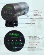 Automatic Fish Feeder for Aquarium, Fish Feeder Automatic Dispenser with Feeding Ring, Moisture-Proof Auto Fish Feeder with Timer, Fish Food Vacation Feeder with 2 AAA Batteries Included - Image 8