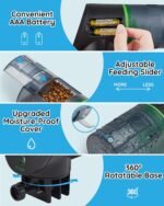 Automatic Fish Feeder for Aquarium, Fish Feeder Automatic Dispenser with Feeding Ring, Moisture-Proof Auto Fish Feeder with Timer, Fish Food Vacation Feeder with 2 AAA Batteries Included - Image 9